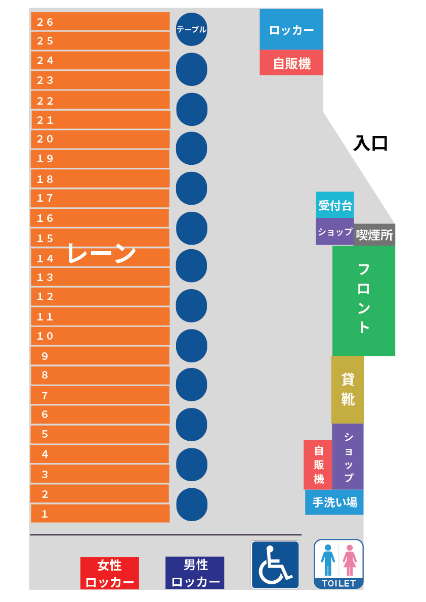 パピオボウルフロアマップ